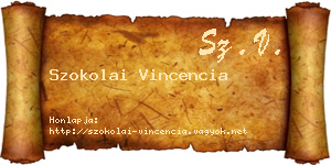 Szokolai Vincencia névjegykártya