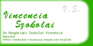 vincencia szokolai business card